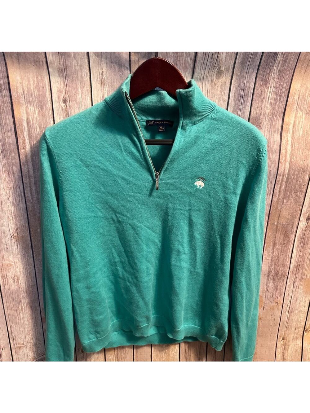 Women’s Brooks Brother Teal Aquamarine Half-Zip Sweater, EUC